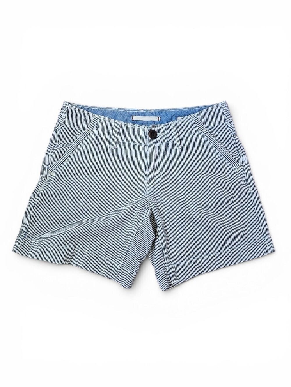 GAP Limited Edition Pinstripe Women's Shorts, Blue And White Cottonchino, Size 0
